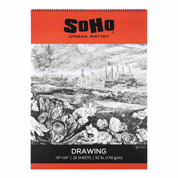 Soho Soft Cover Drawing Pad 18"x24", 92 lb. (24 Sheets)