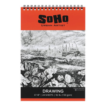 Soho Soft Cover Drawing Pad 6"x8", 92 lb. (24 Sheets)
