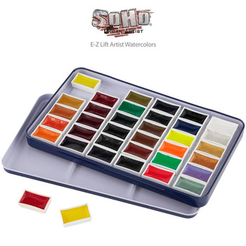 SoHo E-Z Lift Artist Watercolors Pan Sets