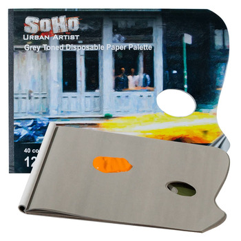 SoHo Urban Artist Grey Toned Disposable Palette Pad wThumb Hole 12x16" 40 Sheets