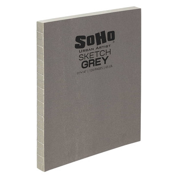 SoHo Open Bound Sketchbook 11 x 14 in (120 sheets) Grey