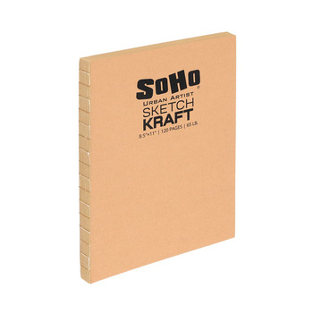 SoHo Open Bound Sketchbook 8.5 x 11", Kraft - 120 sheets