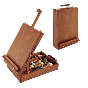 Deluxe Table Easel and Sketch Box Walnut Finish, Soho