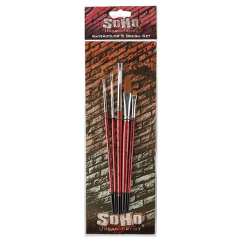 SoHo Artist Value Watercolor Brushes Set of 5