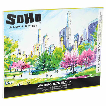 SoHo Watercolor Block 16"x20", 140 lb. (20 Sheets)
