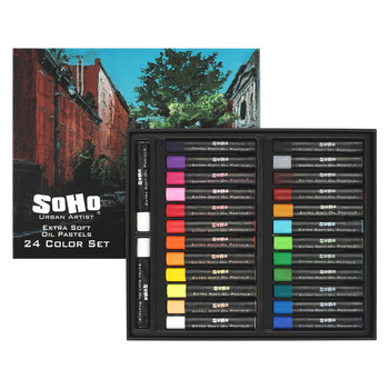 SoHo Extra Soft Artist Oil Pastel Set of 24 Colors + 2 White