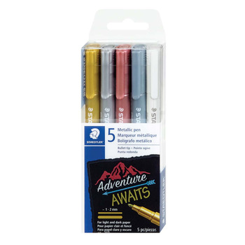 STAEDTLER Metallic 1-2mm Bullet Nib Marker Pens Set of 5