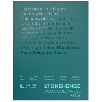 Stonehenge Aqua Watercolor Block 9"x12" - 300lb, Cold-Press Block (10 Sheets)