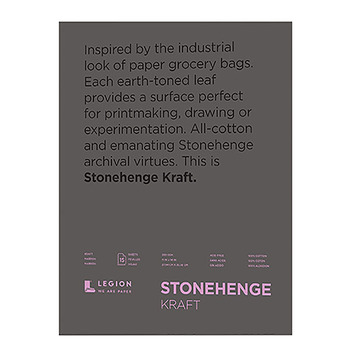 Stonehenge Kraft Drawing & Printmaking Paper Pad (250 gsm) Smooth Finish, 15 Sheets 9X12