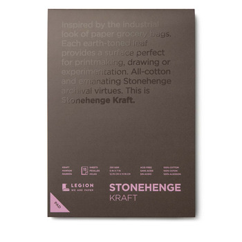 Stonehenge Kraft Drawing & Printmaking Paper Pad 5"x7" - Kraft Brown, 15 Sheets
