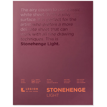 Stonehenge Light Drawing & Printmaking 11x14in Paper Pad Smooth Finish, 30 Sheets (135 gsm 50LB)