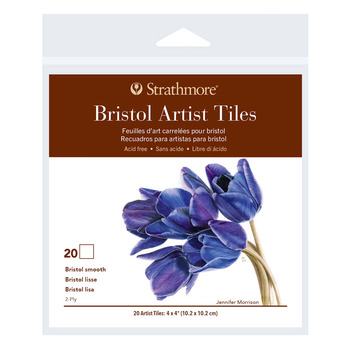 Strathmore 400 Series Artist Tile Bristol Smooth Surface 4"x4", Pack of 20