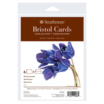 Strathmore 400 Series Card and Envelope Bristol Smooth 5"x6.875", Pack of 6