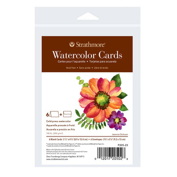 Strathmore Blank Watercolor Greeting Cards 3.5"x4.875" (6 Pack Cards & Envelopes)