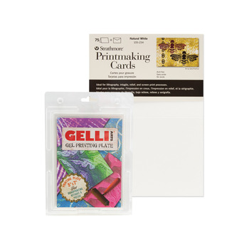 Gelli Arts, Strathmore 5x7" Printmaking Cards 75-Pack Value Bundle