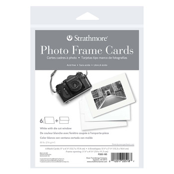 Strathmore Blank Photo Frame Cards, 5"x6.875" White (6 Pack)