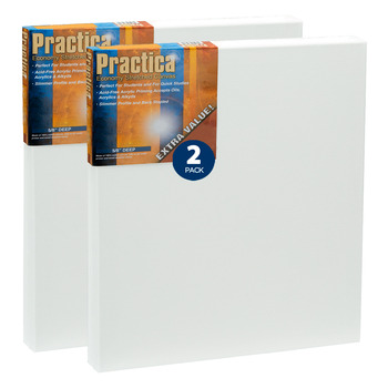 Practica Stretched Cotton Canvas 8"x8" (Pack of 2)