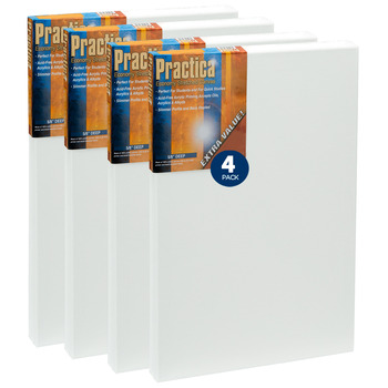 Practica Stretched Cotton Canvas 10"x20" (Value Pack of 4)