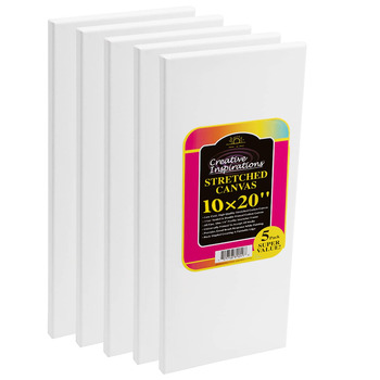 Creative Inspirations 10"x20" Stretched Canvas 5/8" Deep - Pack of 5