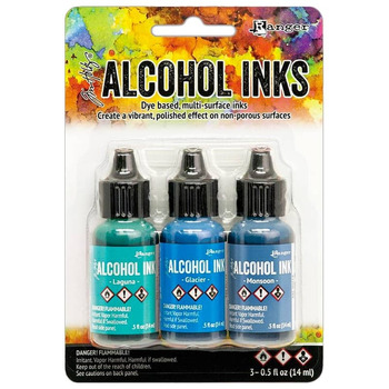 Tim Holtz Alcohol Ink - 1/2oz - Teal/Blue Spectrum Colors, Set of 3