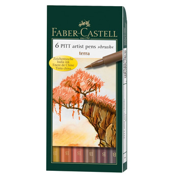 Pitt Brush Pens Wallet Set of 6 - Terra Colors