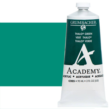 Grumbacher Academy Acrylics - Thalo Green (Blue Shade), 90ml