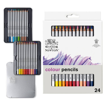 Winsor & Newton Studio Colour Pencil Sets, Tin Set of 24
