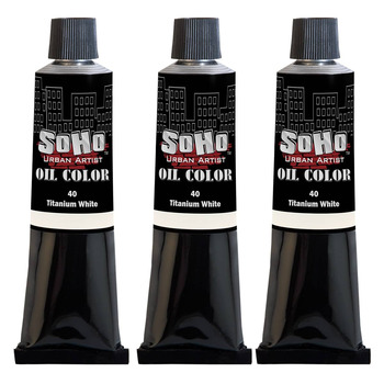 SoHo Artist Oil Color Titanium White Bonus 3 Pack - 170ml Tubes