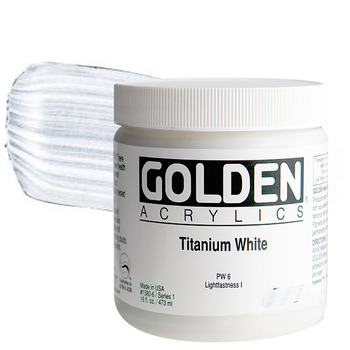 GOLDEN Heavy Body Acrylics - Titanium White, 16 oz Jar