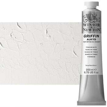 Winsor & Newton Griffin Alkyd Fast-Drying Oil Color - Titanium White, 200ml Tube