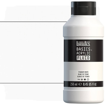Liquitex BASICS Acrylic Fluid - Titanium White, 250ml Bottle