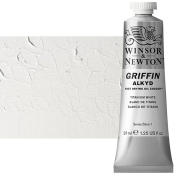 Winsor & Newton Griffin Alkyd Fast-Drying Oil Color - Titanium White, 37ml Tube