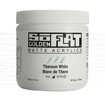 GOLDEN SoFlat Matte Acrylic - Titanium White, 16oz Jar