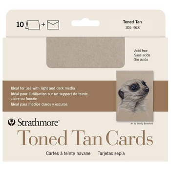 Strathmore Toned Cards Tan, 5x6.875", 10 Pack w/ Envelopes