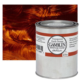 Gamblin Artists Oil - Transparent Earth Orange, 16oz Can