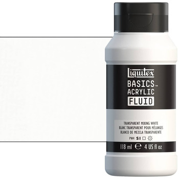 Liquitex BASICS Acrylic Fluid - Transparent Mixing White, 4oz Bottle