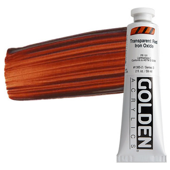 GOLDEN Heavy Body Acrylics - Transparent Red Iron Oxide, 2oz Tube