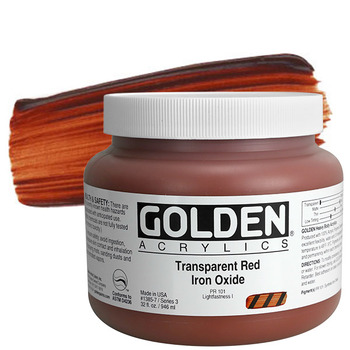 GOLDEN Heavy Body Acrylics - Transparent Red Iron Oxide, 32oz Jar