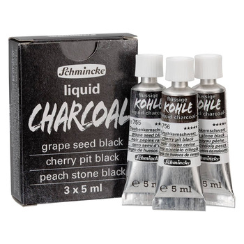 Schmincke Liquid Charcoal 5 ml Trio Set of 3