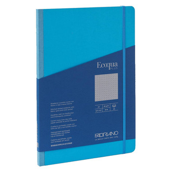 Fabriano EcoQua+ Notebook 8.3 x 11.7" Fabric Dot Grid Turquoise