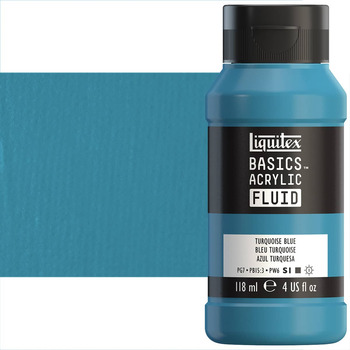 Liquitex BASICS Acrylic Fluid - Turquoise Blue, 4oz Bottle