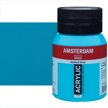 Amsterdam Standard Series Acrylic Paint - Turquoise Blue, 500ml Jar