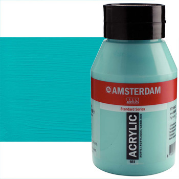 Amsterdam Standard Series Acrylic Paint - Turquoise Green, 1 Liter Jar