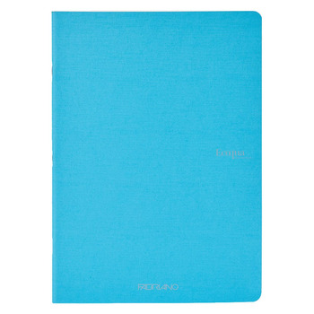 Fabriano EcoQua Notebook 5.8 x 8.3" Grid Staple-Bound Turquoise