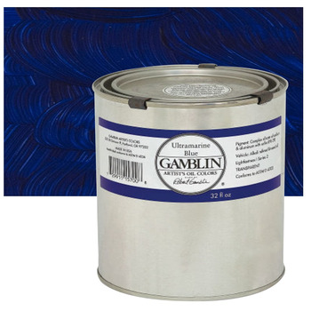 Gamblin Artists Oil - Ultramarine Blue, 32oz Can