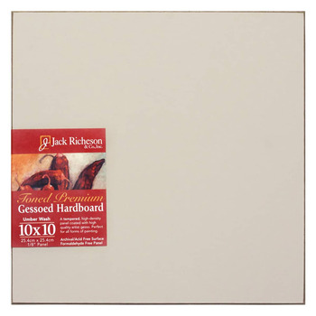 Jack Richeson 1/8" Toned Gesso Hardboard Canvas Panels - Umber, 10"x10"