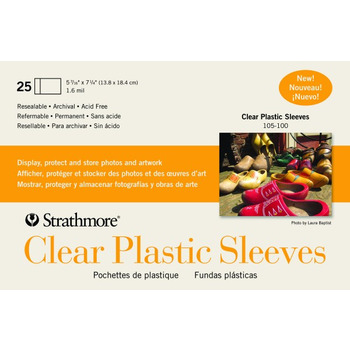 Strathmore Plastic Sleeves 25pk 5-7/16 x 7-1/4" - Clear