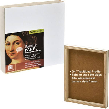 Ampersand Value Series Artist Panels Canvas Finish - 3/4" Cradle 4x4" Pack of 4