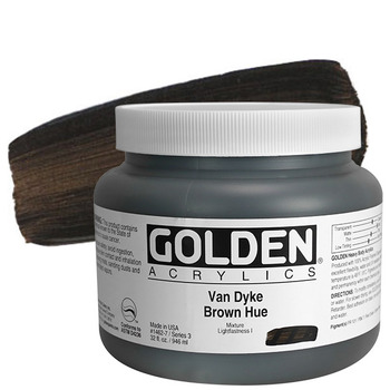 GOLDEN Heavy Body Acrylics - Van Dyke Brown, 32oz Jar