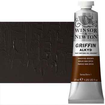 Winsor & Newton Griffin Alkyd Fast-Drying Oil Color - Vandyke Brown, 37ml Tube